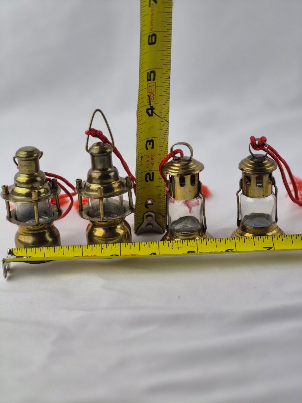 Vintage House of Lloyd Brass Coach Lamp Ornaments Set of 4 - Picture 15 of 15